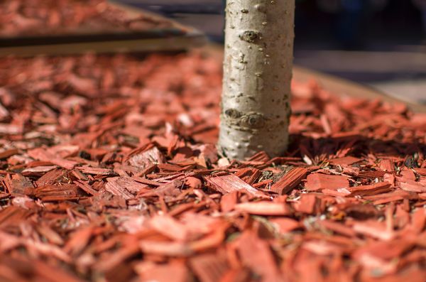 Red Mulch Spreading